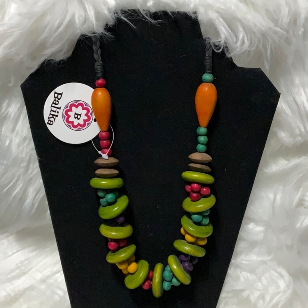 🆕📿Handcrafted beaded wood necklace 📿 from Thailand